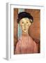 Girl with Hat-Amedeo Modigliani-Framed Art Print