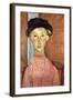 Girl with Hat-Amedeo Modigliani-Framed Art Print