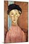 Girl with Hat-Amedeo Modigliani-Mounted Art Print