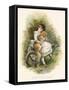 Girl with Her Dog-English School-Framed Stretched Canvas