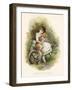 Girl with Her Dog-English School-Framed Giclee Print