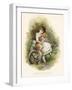 Girl with Her Dog-English School-Framed Giclee Print