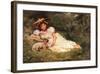 Girl with Her Pet-Dampler-Framed Art Print