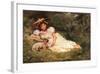 Girl with Her Pet-Dampler-Framed Art Print