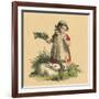 Girl with Her Rabbits-English School-Framed Giclee Print