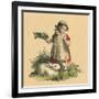 Girl with Her Rabbits-English School-Framed Giclee Print