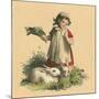 Girl with Her Rabbits-English School-Mounted Giclee Print