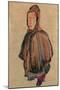 Girl with Hood, 1910-Egon Schiele-Mounted Giclee Print