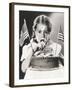 Girl with July 4th Cake All over Her Face-null-Framed Photo