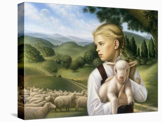 Girl with Lamb-Dan Craig-Stretched Canvas