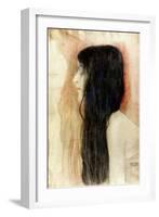 Girl with Long Hair, 1898-99-Gustav Klimt-Framed Giclee Print