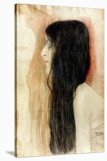 Girl with Long Hair, 1898-99-Gustav Klimt-Stretched Canvas