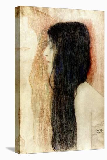 Girl with Long Hair, 1898-99-Gustav Klimt-Stretched Canvas