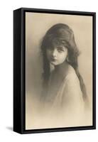 Girl with Long Hair-null-Framed Stretched Canvas