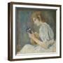 Girl with Mandolin, 1889 (Oil on Canvas)-Berthe Morisot-Framed Giclee Print