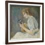 Girl with Mandolin, 1889 (Oil on Canvas)-Berthe Morisot-Framed Giclee Print