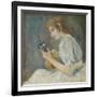 Girl with Mandolin, 1889 (Oil on Canvas)-Berthe Morisot-Framed Giclee Print