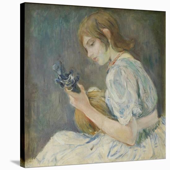 Girl with Mandolin, 1889 (Oil on Canvas)-Berthe Morisot-Stretched Canvas