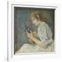 Girl with Mandolin, 1889 (Oil on Canvas)-Berthe Morisot-Framed Giclee Print
