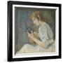 Girl with Mandolin, 1889 (Oil on Canvas)-Berthe Morisot-Framed Giclee Print