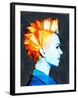 Girl with Mohawk-Enrico Varrasso-Framed Art Print