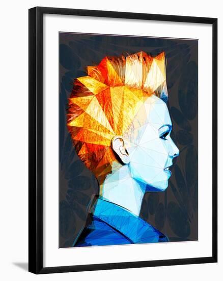 Girl with Mohawk-Enrico Varrasso-Framed Art Print