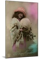 Girl with Muff-null-Mounted Photographic Print