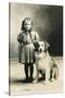 Girl with Mutt-null-Stretched Canvas