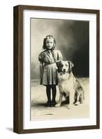 Girl with Mutt-null-Framed Art Print