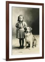 Girl with Mutt-null-Framed Art Print