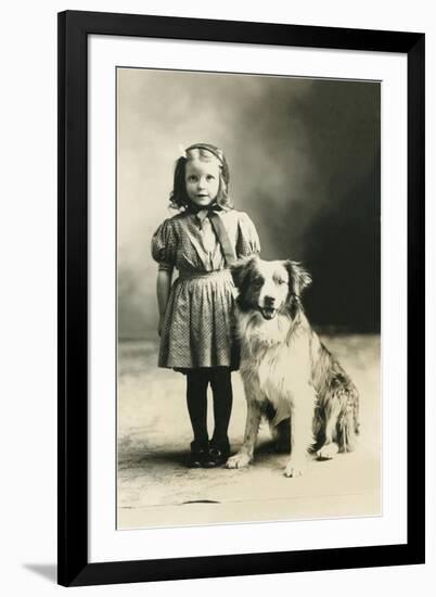 Girl with Mutt-null-Framed Art Print