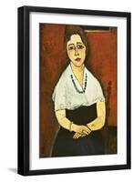 Girl with Necklace (Elena Picard)-Amedeo Modigliani-Framed Giclee Print