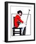 "Girl with Oar in Chair,"August 23, 1924-E. Troth-Framed Giclee Print