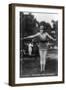 Girl with Oar - Pewaukee Lake, Wisconsin - Vintage-Lantern Press-Framed Art Print