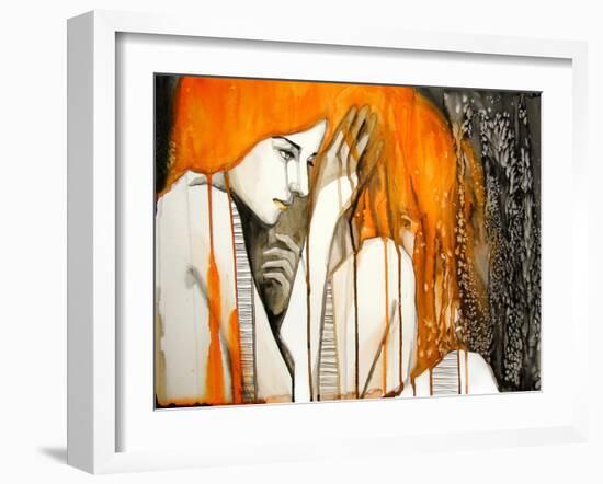 Girl with Orange Hair-null-Framed Art Print