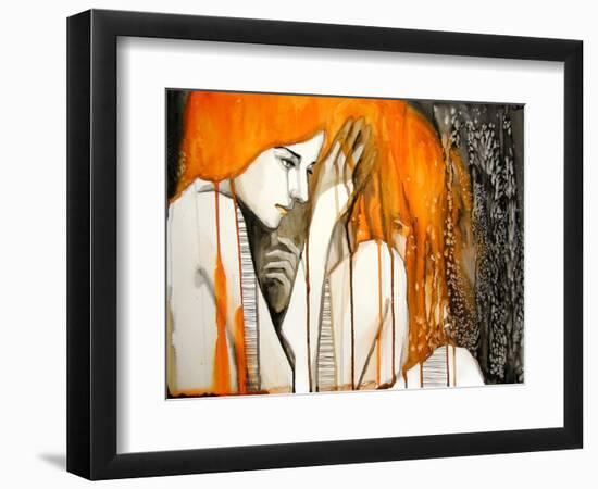 Girl with Orange Hair-null-Framed Art Print