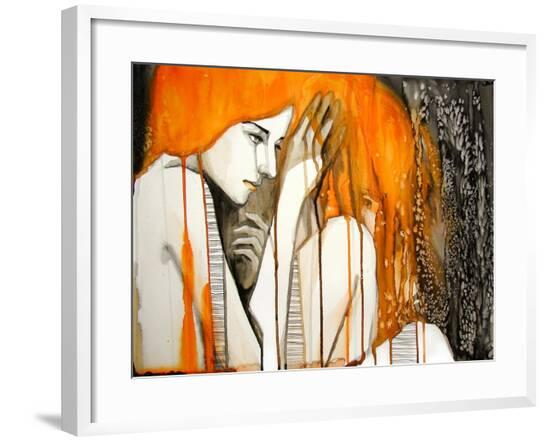 Girl with Orange Hair--Framed Art Print