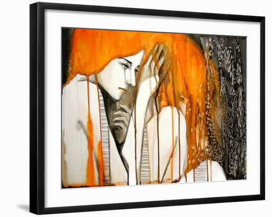 Girl with Orange Hair-null-Framed Art Print