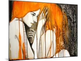 Girl with Orange Hair-null-Mounted Art Print