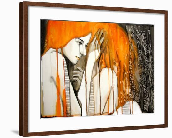 Girl with Orange Hair-null-Framed Art Print