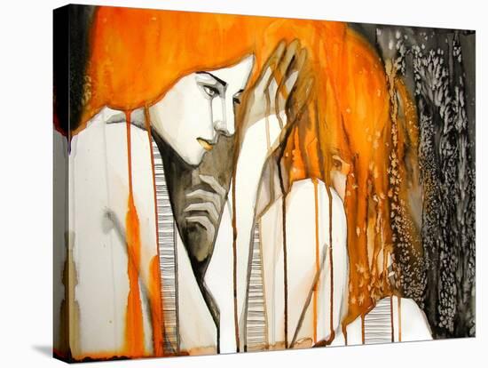 Girl with Orange Hair-null-Stretched Canvas