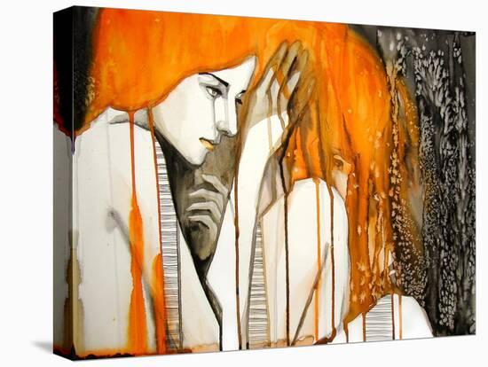 Girl with Orange Hair-null-Stretched Canvas