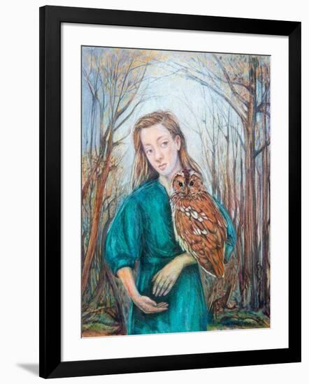 Girl with Owl, 2012-Silvia Pastore-Framed Giclee Print