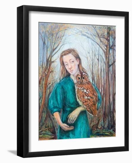 Girl with Owl, 2012-Silvia Pastore-Framed Giclee Print