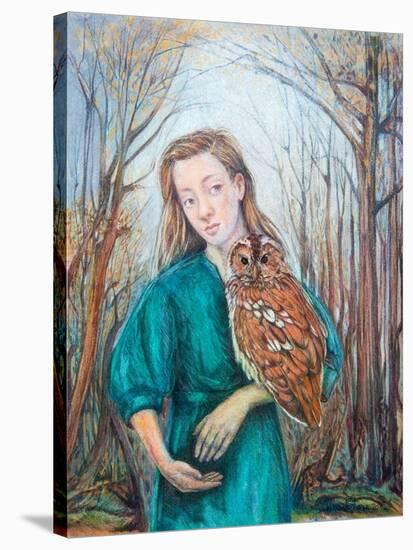 Girl with Owl, 2012-Silvia Pastore-Stretched Canvas