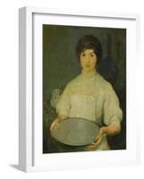 Girl with Pan (Oil on Canvas)-Charles Webster Hawthorne-Framed Giclee Print
