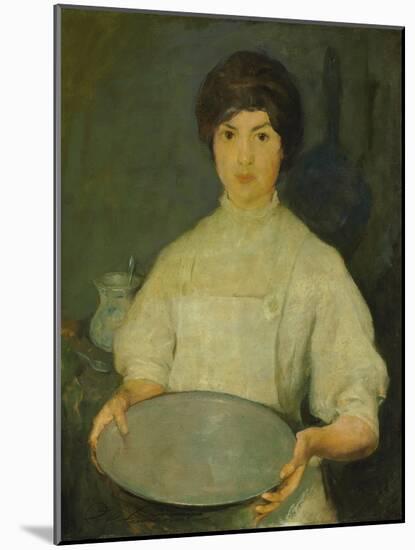 Girl with Pan (Oil on Canvas)-Charles Webster Hawthorne-Mounted Giclee Print
