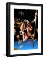 Girl with Pearl Earring and Pole-Barry Kite-Framed Art Print