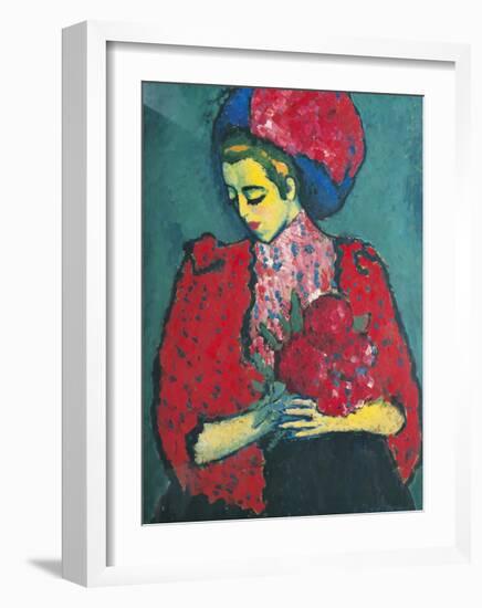 Girl with Peonies-Alexej Von Jawlensky-Framed Giclee Print