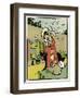 Girl with Pets-John Hassall-Framed Art Print